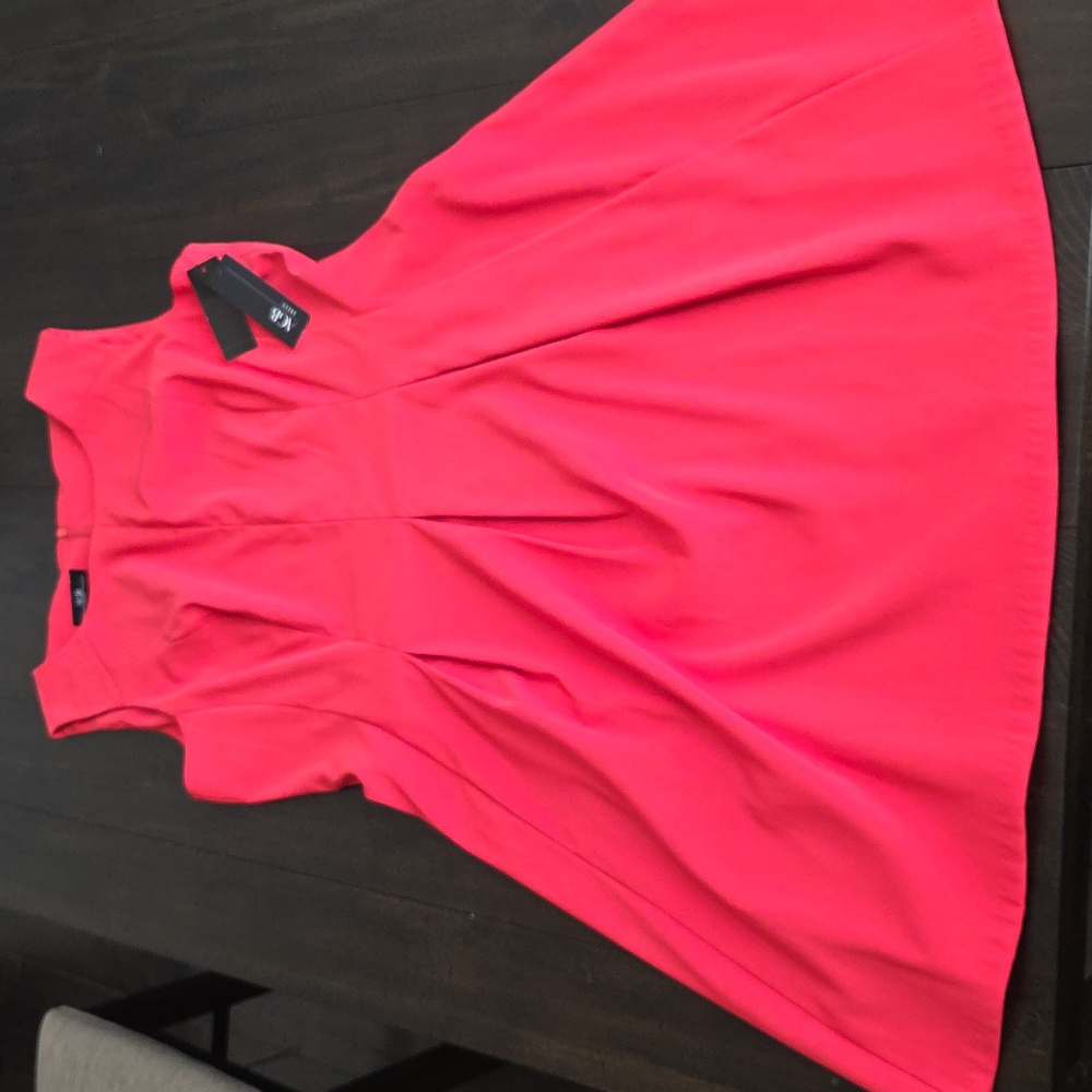 NWT AGB Sleeveless Stretch Twill Dress Mango Salmon Plus Sz 16